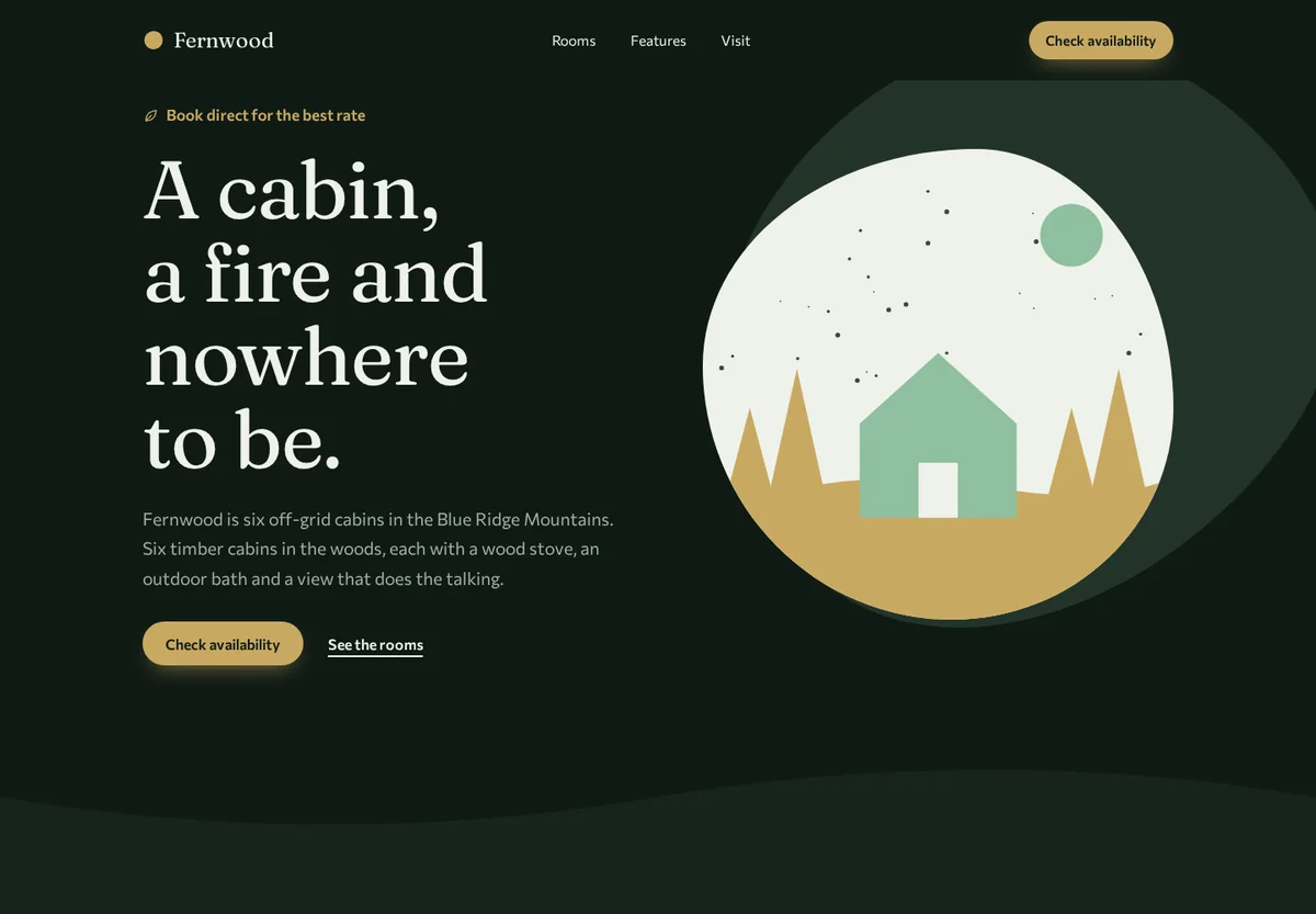 Landing page Marquee built for Fernwood